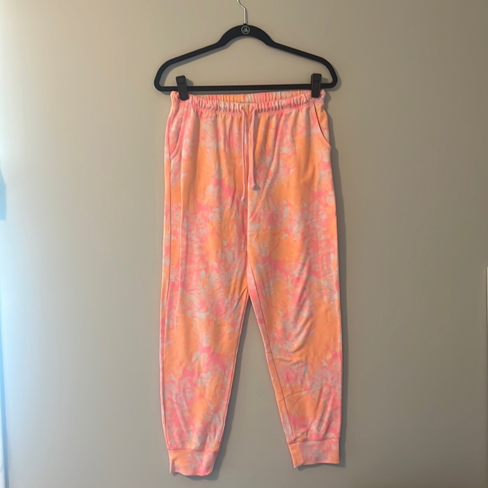 Tie Dye Pink and Orange Sweatpants